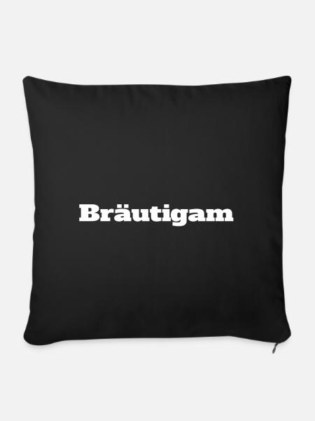 Bräutigam - Sofakissenbezug 45 x 45 cm - Schwarz