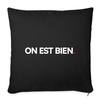 ON EST BIEN | Expression humour minimaliste - Housse de coussin décorative 45 x 45 cm - noir - Devant