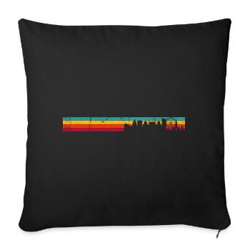 Retro Skyline Sunset Silhouette - Sofa pillowcase 17,3'' x 17,3'' (45 x 45 cm) - black - Front