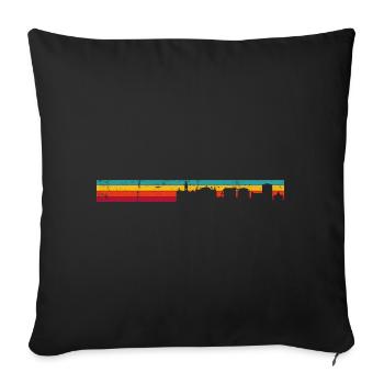 Sunset Skyline Gradient Silhouette - Sofa pillowcase 17,3'' x 17,3'' (45 x 45 cm) - black - Front
