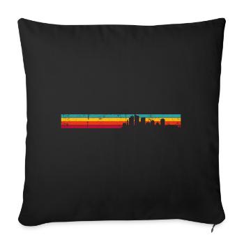 Sunset City Silhouette Gradient - Sofa pillowcase 17,3'' x 17,3'' (45 x 45 cm) - black - Front