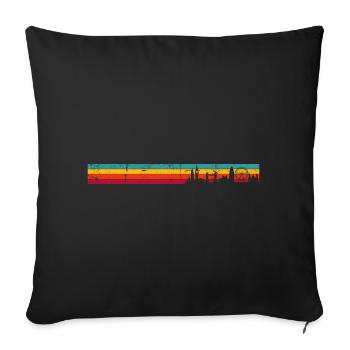 Rétro skyline de Londres - Housse de coussin décorative 45 x 45 cm - noir - Devant