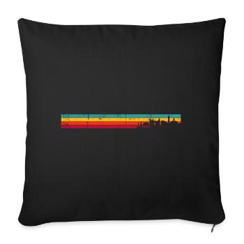 Retro Skyline Sunset Stripes - Sofa pillowcase 17,3'' x 17,3'' (45 x 45 cm) - black - Front
