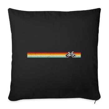 Retro Stripes Bicycle on Gradient Banner - Sofa pillowcase 17,3'' x 17,3'' (45 x 45 cm) - black - Front