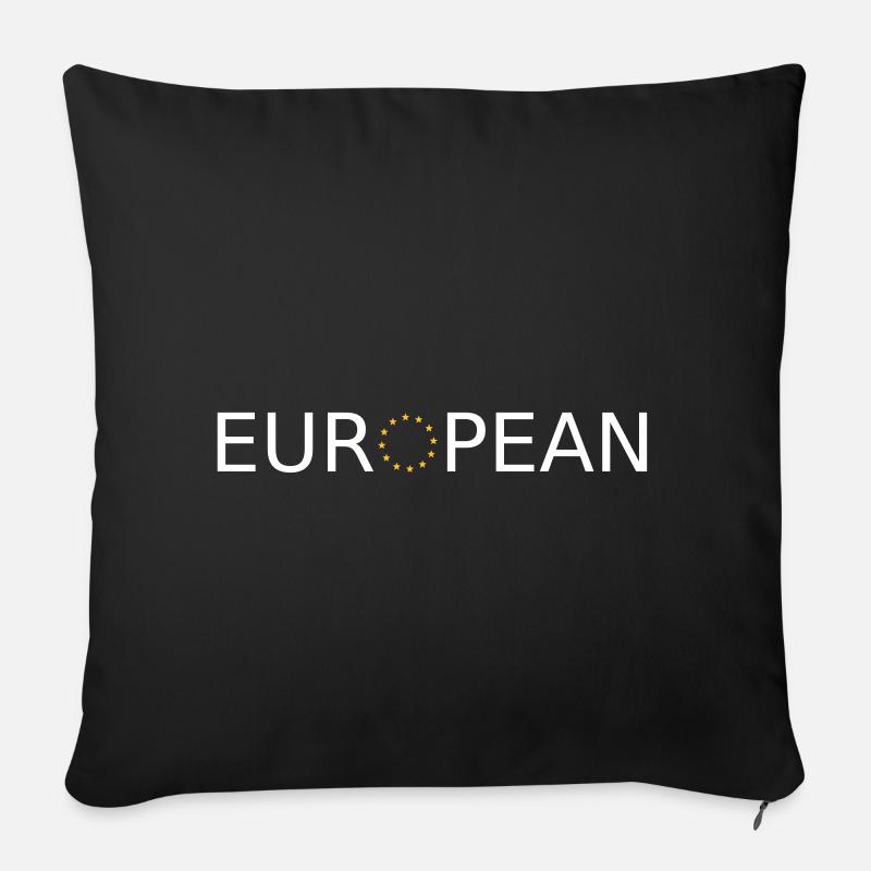 Europäer - Sofakissenbezug 45 x 45 cm - Schwarz