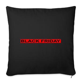 Black Friday roter Streifen - Sofakissenbezug 45 x 45 cm - Schwarz - Vorne