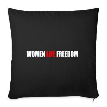 Women life freedom - Housse de coussin décorative 45 x 45 cm - noir - Devant