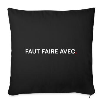 PAS MAINTENANT. Humour Moderne Minimal - Housse de coussin décorative 45 x 45 cm - noir - Devant