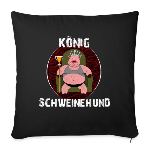 König Schweinehund BLACK - Sofa pillowcase 17,3'' x 17,3'' (45 x 45 cm)