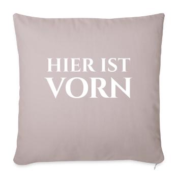 ICI EST FRONT - Housse de coussin décorative 45 x 45 cm - taupe clair - Devant