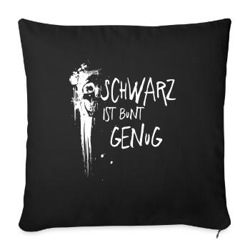 Shirt - Schwarz ist bunt genug - Sofakissenbezug 45 x 45 cm - Schwarz - Vorne