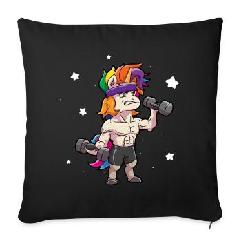 Unicorn Gym Fitness - Sofa pillowcase 17,3'' x 17,3'' (45 x 45 cm) - black - Front
