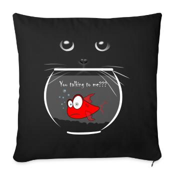 poisson rouge - Housse de coussin décorative 45 x 45 cm - noir - Devant