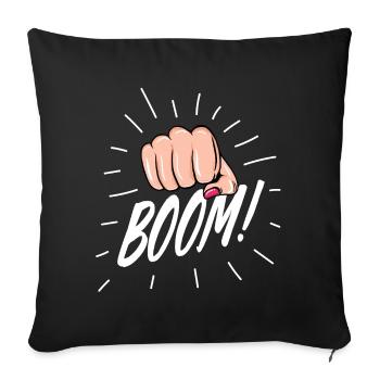 Strip Pop with female fist - Sofa pillowcase 17,3'' x 17,3'' (45 x 45 cm) - black - Front