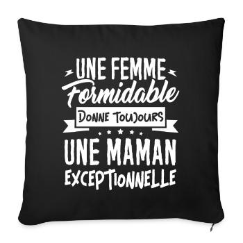 Mother's Day T-shirt - An Exceptional Mom - Sofa pillowcase 17,3'' x 17,3'' (45 x 45 cm) - black - Front