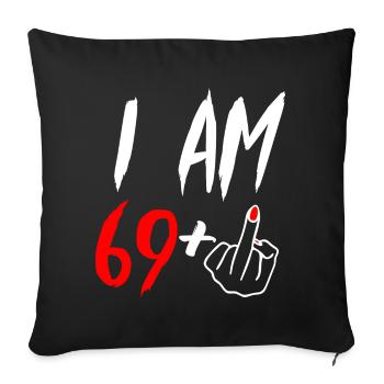 70e anniversaire - Housse de coussin décorative 45 x 45 cm - noir - Devant