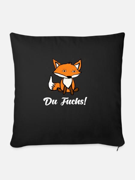 Fuchs - Sofakissenbezug 45 x 45 cm - Schwarz