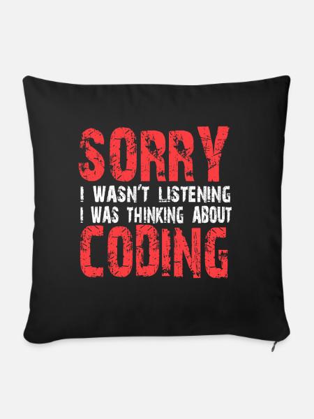 Coding - Sofakissenbezug 45 x 45 cm - Schwarz