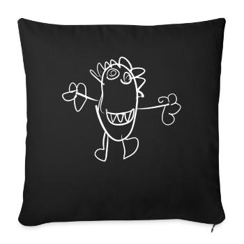 Laura's Monster - child's drawing - Sofa pillowcase 17,3'' x 17,3'' (45 x 45 cm) - black - Front