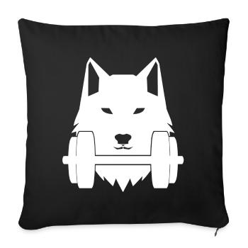 Wolf Dumbbell Gym Training Shirt Cap Gift Idea - Sofa pillowcase 17,3'' x 17,3'' (45 x 45 cm) - black - Front