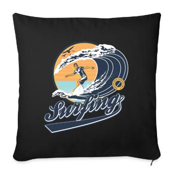 Surfing - Sofakissenbezug 45 x 45 cm - Schwarz - Vorne