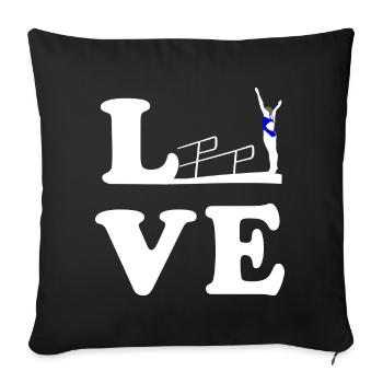 Diving Diving Diving LOVE - Sofa pillowcase 17,3'' x 17,3'' (45 x 45 cm) - black - Front