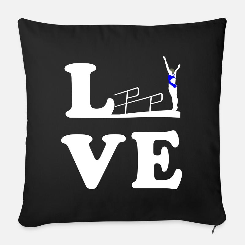 Turmspringen Turmspringerin Wasserspringen LOVE - Sofakissenbezug 45 x 45 cm - Schwarz