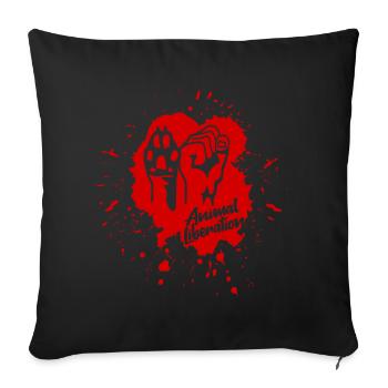 Animal Liberation - Paint (red) - Sofa pillowcase 17,3'' x 17,3'' (45 x 45 cm) - black - Front