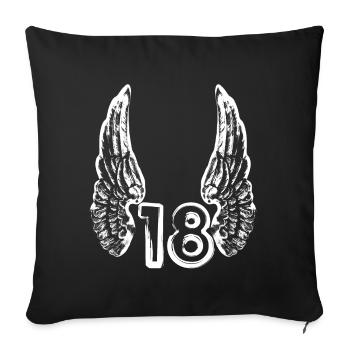 Anniversaire 18 ans - Housse de coussin décorative 45 x 45 cm - noir - Devant