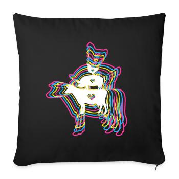 Vegan vegan vegan glitch - Sofa pillowcase 17,3'' x 17,3'' (45 x 45 cm) - black - Front