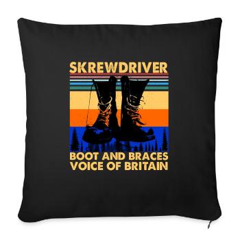 Skrewdriver boot and braces voice of britain - Sofa pillowcase 17,3'' x 17,3'' (45 x 45 cm) - black - Front
