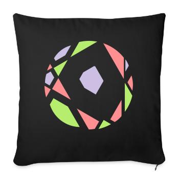 abstract sphere - Sofa pillowcase 17,3'' x 17,3'' (45 x 45 cm) - black - Front