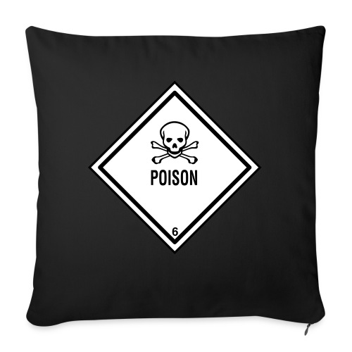 Poison warning sign / label Skull and Crossbones - Sofakissenbezug 44 x 44 cm