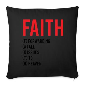 FAITH - Sofa pillowcase 17,3'' x 17,3'' (45 x 45 cm) - black - Front