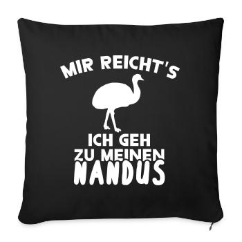 Nandu Besitzer Farm Reiten Laufvogel Geschenk - Sofakissenbezug 45 x 45 cm - Schwarz - Vorne