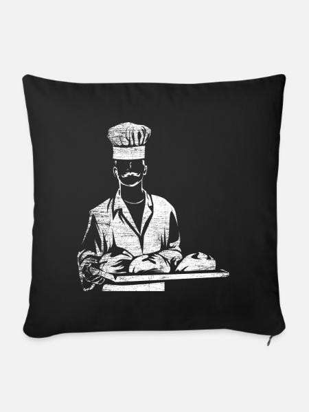 Bäcker Backen - Sofakissenbezug 45 x 45 cm - Schwarz