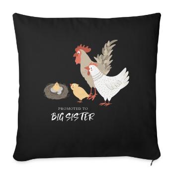 Promu à la grande sœur - Housse de coussin décorative 45 x 45 cm - noir - Devant
