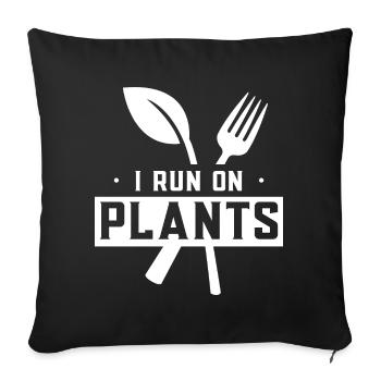 Je suis propulsé par les plantes Légumes - Housse de coussin décorative 45 x 45 cm - noir - Devant