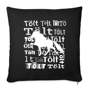 Kraftvolles Islandpferd Tölt Tölt Tölt  - Sofakissenbezug 45 x 45 cm - Schwarz - Vorne
