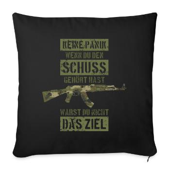SOLDAT BUNDESWEHR BUND MG MASCHINENGEWEHR - Sofakissenbezug 45 x 45 cm - Schwarz - Vorne