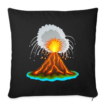 Volcano, volcano book, lava, magma, volcanoes vulcano - Sofa pillowcase 17,3'' x 17,3'' (45 x 45 cm) - black - Front