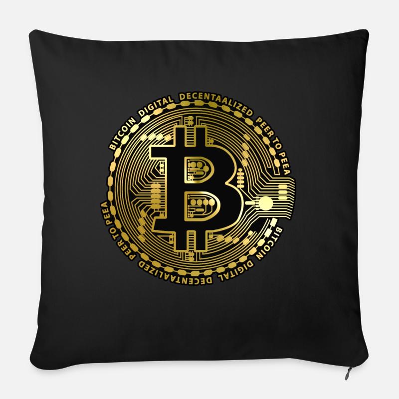 Bitcoin - Sofakissenbezug 45 x 45 cm - Schwarz