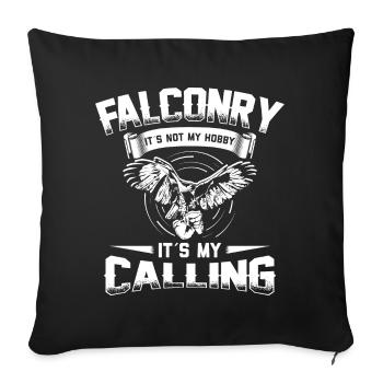 Gift for falconers | Falcon breeding falconry - Sofa pillowcase 17,3'' x 17,3'' (45 x 45 cm) - black - Front