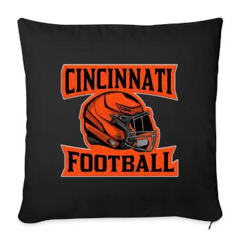 Cincinnati Football Helmet Orange - Sofa pillowcase 17,3'' x 17,3'' (45 x 45 cm) - black - Front