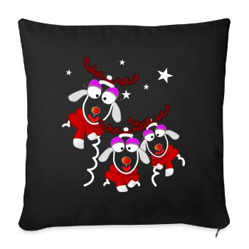 Reindeer Ladies Noël - Housse de coussin décorative 45 x 45 cm - noir - Devant