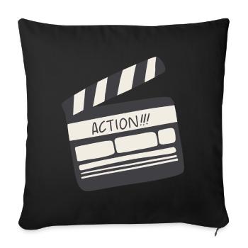Symbole du jeu de rabats vidéo - Housse de coussin décorative 45 x 45 cm - noir - Devant