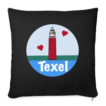 Phare Eierland Texel Liebe - Housse de coussin décorative 45 x 45 cm - noir - Devant