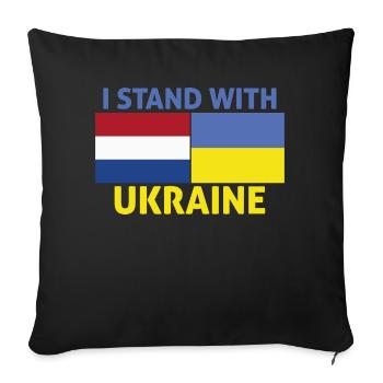 Pays-Bas Stand Avec Ukrain I Stand Avec Ukraine - Housse de coussin décorative 45 x 45 cm - noir - Devant