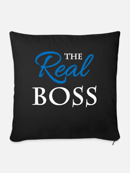 The real boss - Sofakissenbezug 45 x 45 cm - Schwarz