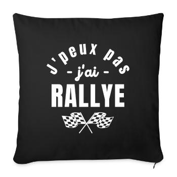 rallye, rallye sport, course de voitures - Housse de coussin décorative 45 x 45 cm - noir - Devant
